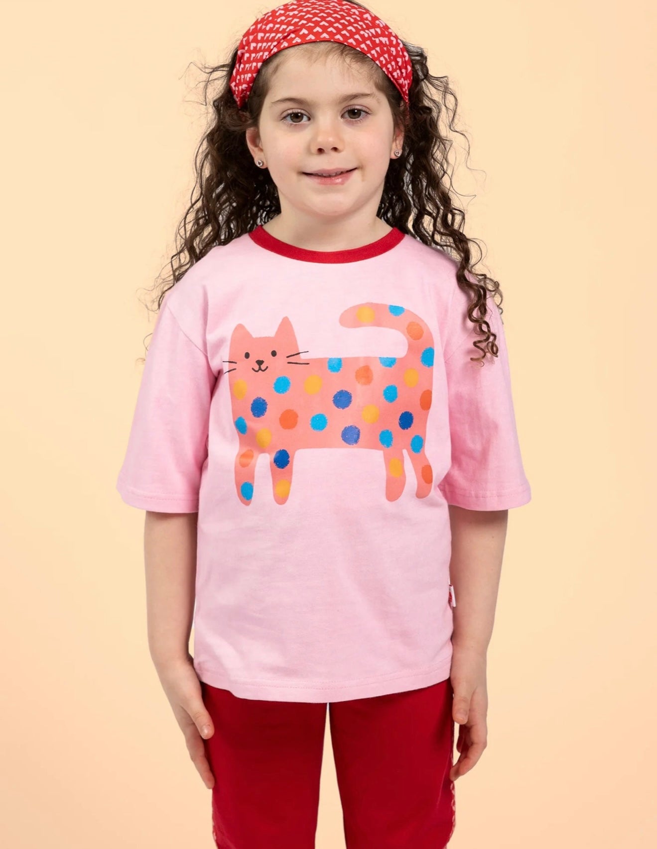 Quirky Cat Tee Pink