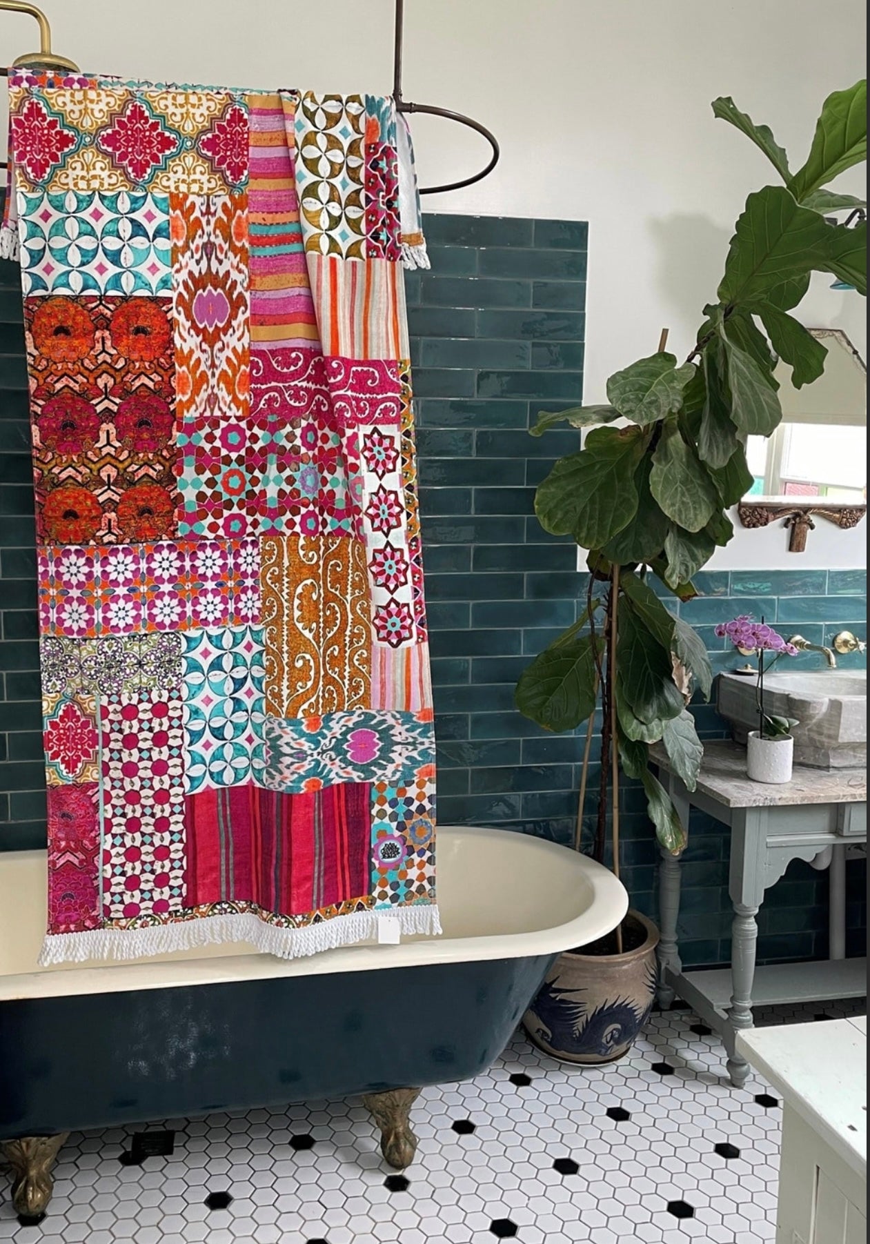 Beach Towel - Wildflower Tile