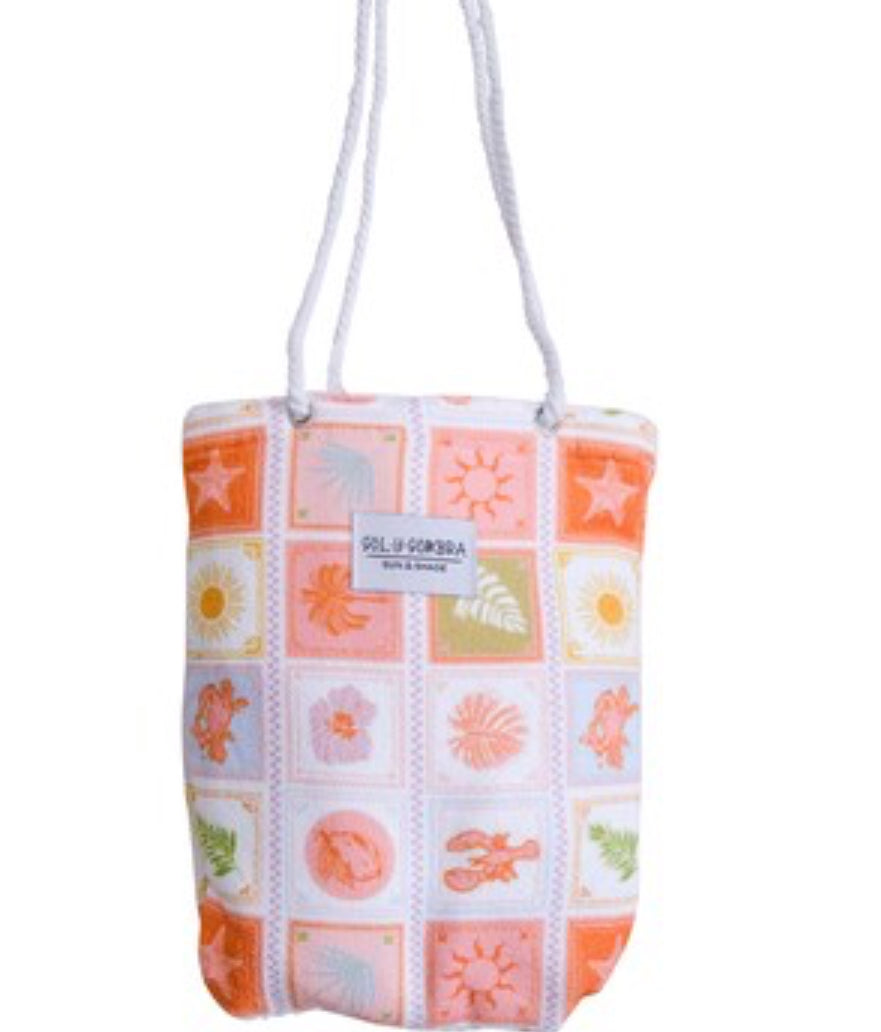 Kids Towel In Bag - Pastel Postcards