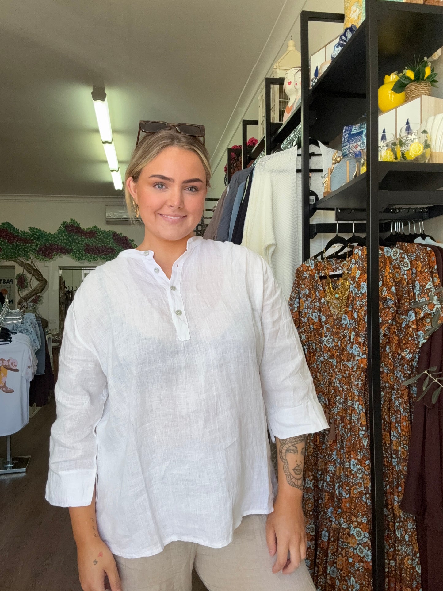 White Linen Blouse