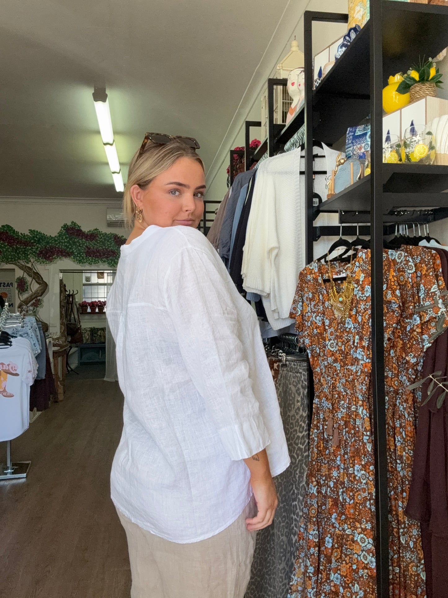 White Linen Blouse