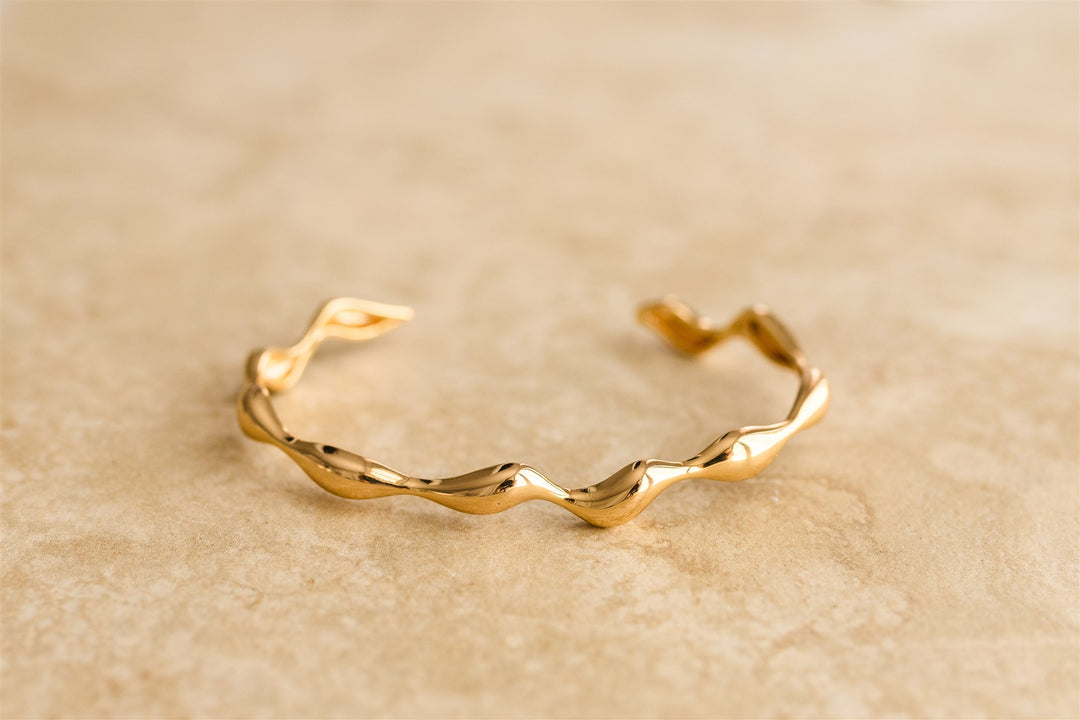 Rivah 18kt Yellow Gold Plated Sterling Silver Cuff Bracelet