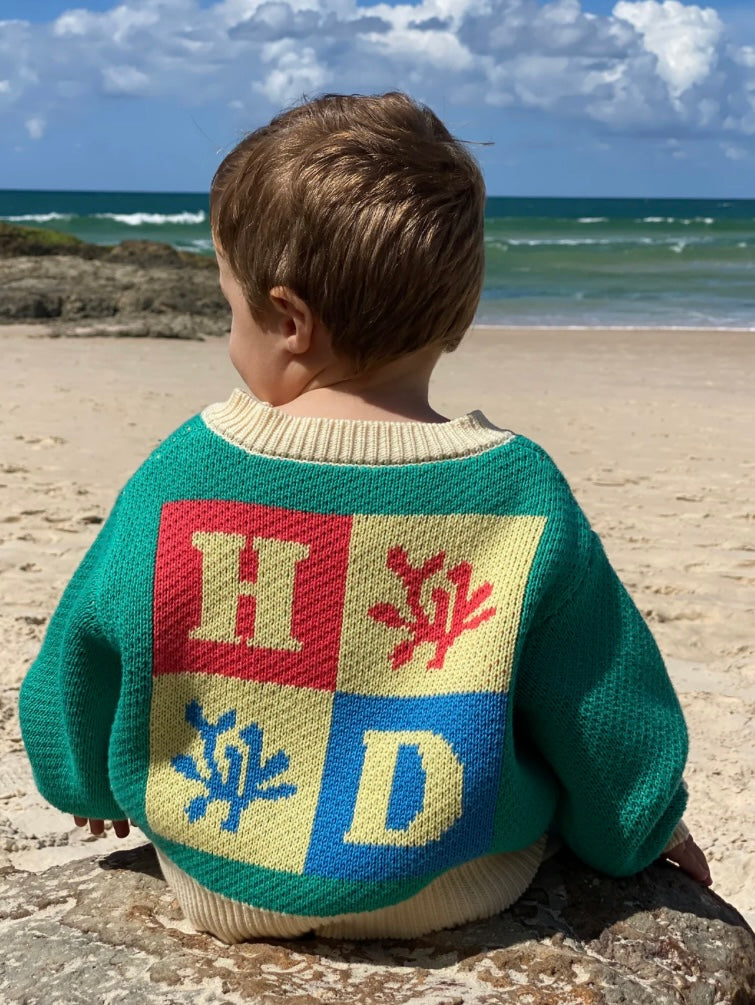 Coral Varsity Cardigan