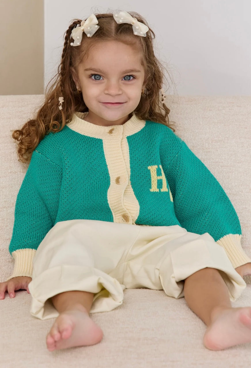 Coral Varsity Cardigan