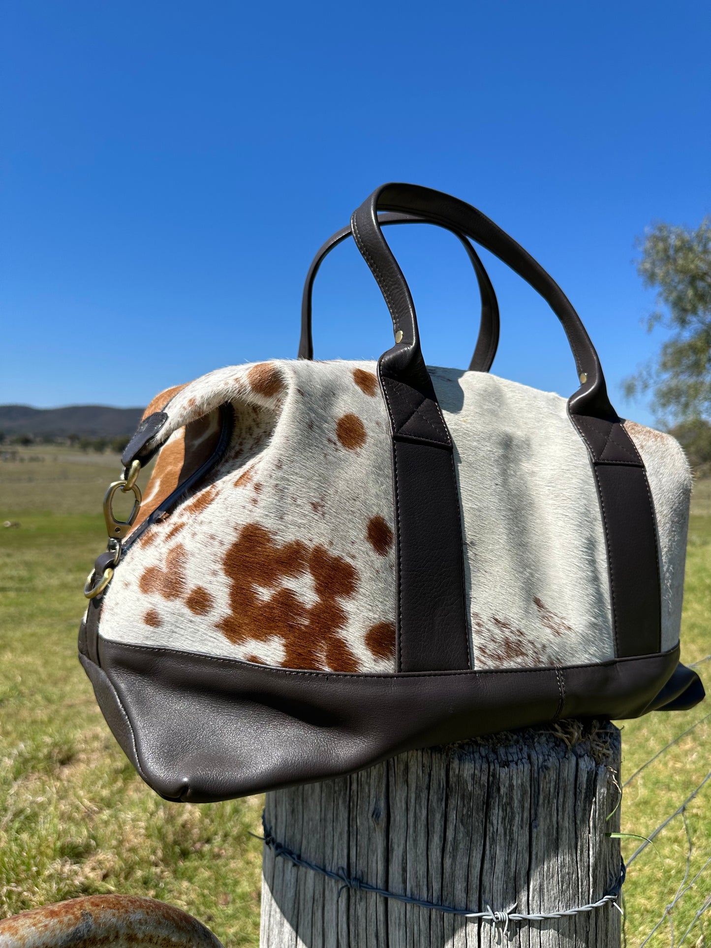 Cowhide leather duffle