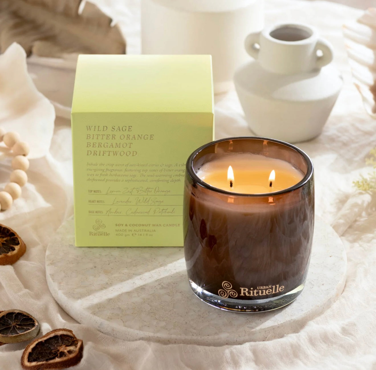 Wild Sage, Bitter Orange, Bergamot & Driftwood - Soy Candle