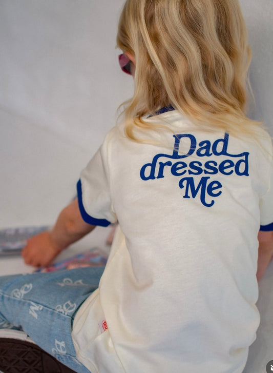 Dad Dressed Me - Mini Tee Blue