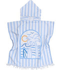 Kids Towel Poncho W Bag - Blue