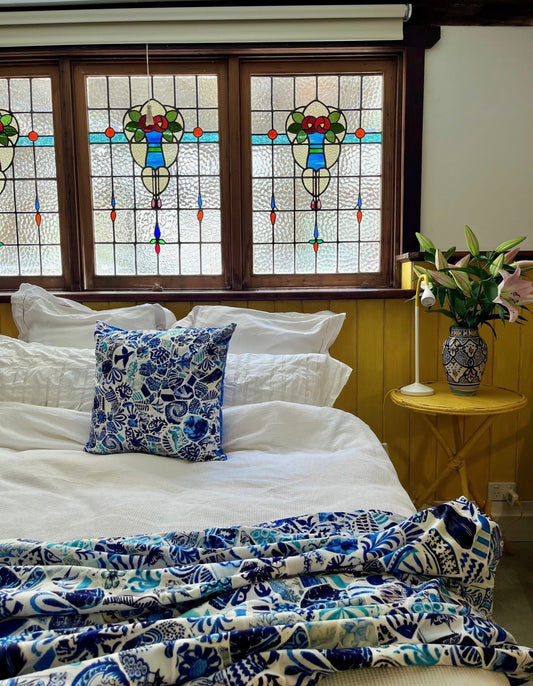 Velvet Throw - Blue Mosaic