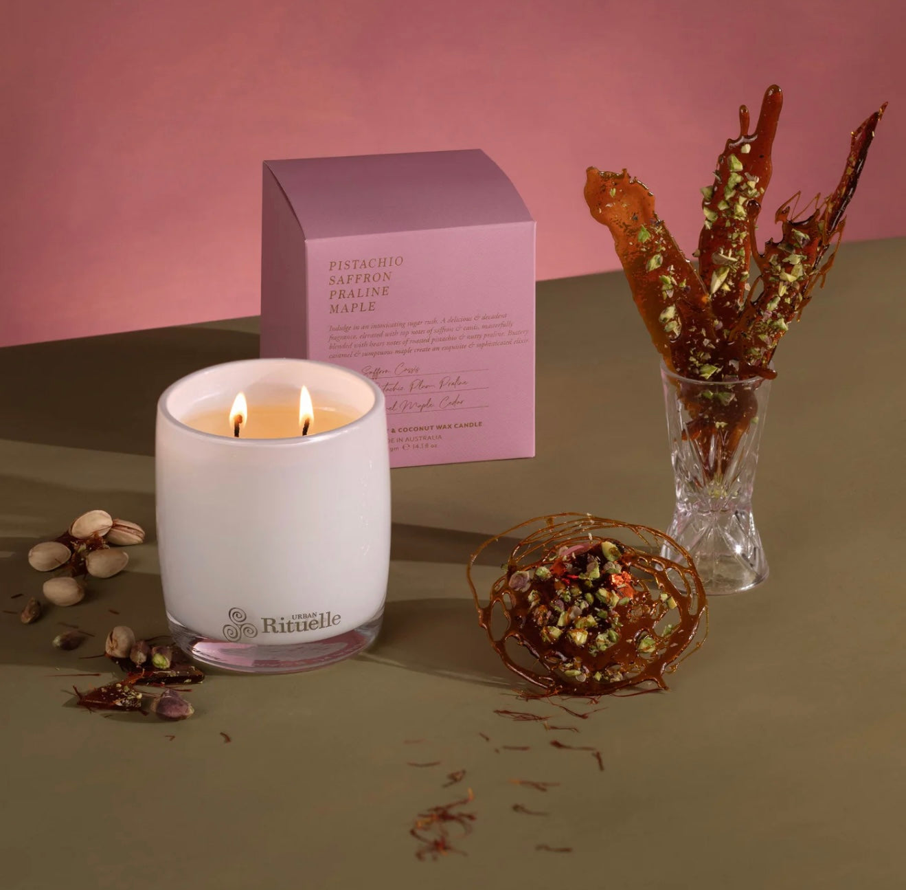 Pistachio, Saffron, Praline & Maple - Soy Candle