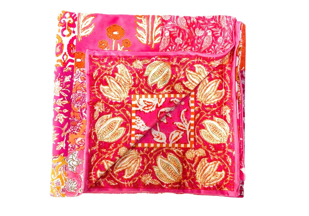 Velvet Throw - Jaipur Pink