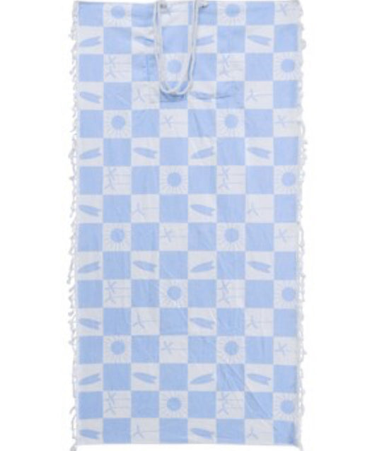 Kids Towel In Bag - Checks