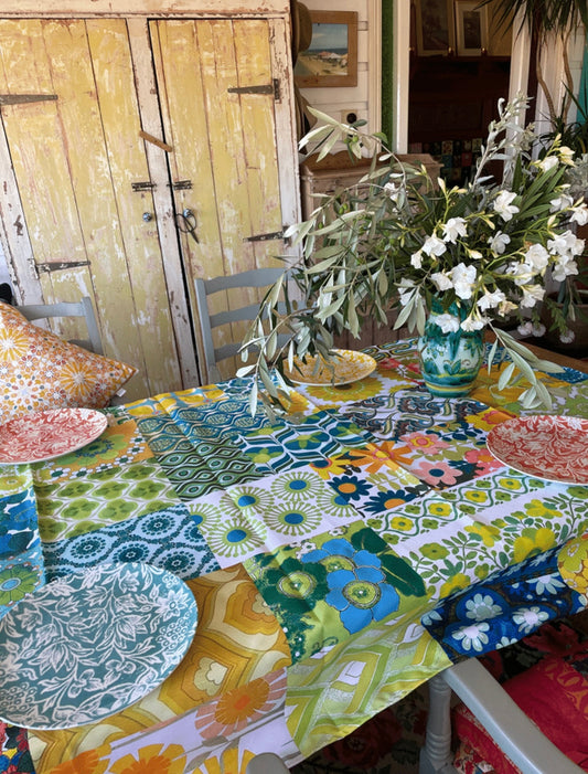 Canvas Tablecloth - Seventies Green