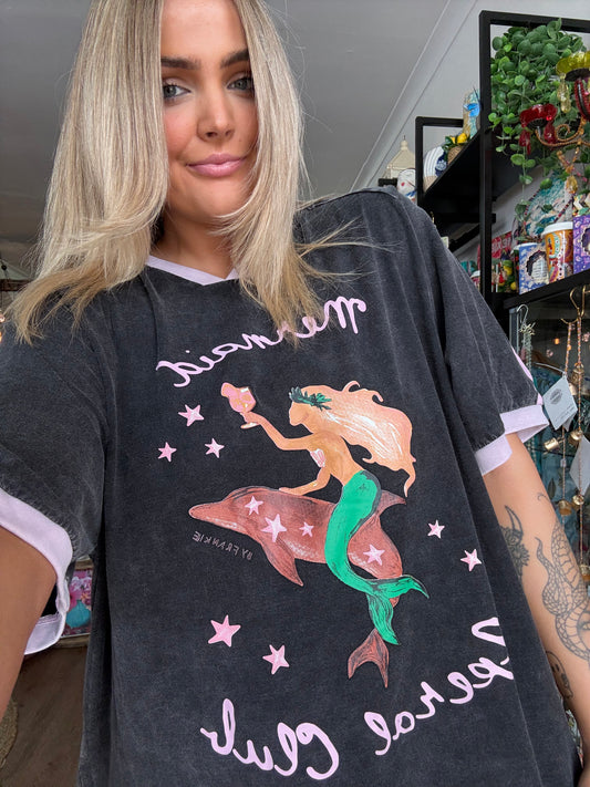 Mermaid Aperol Club Tee - charcoal By Frankie