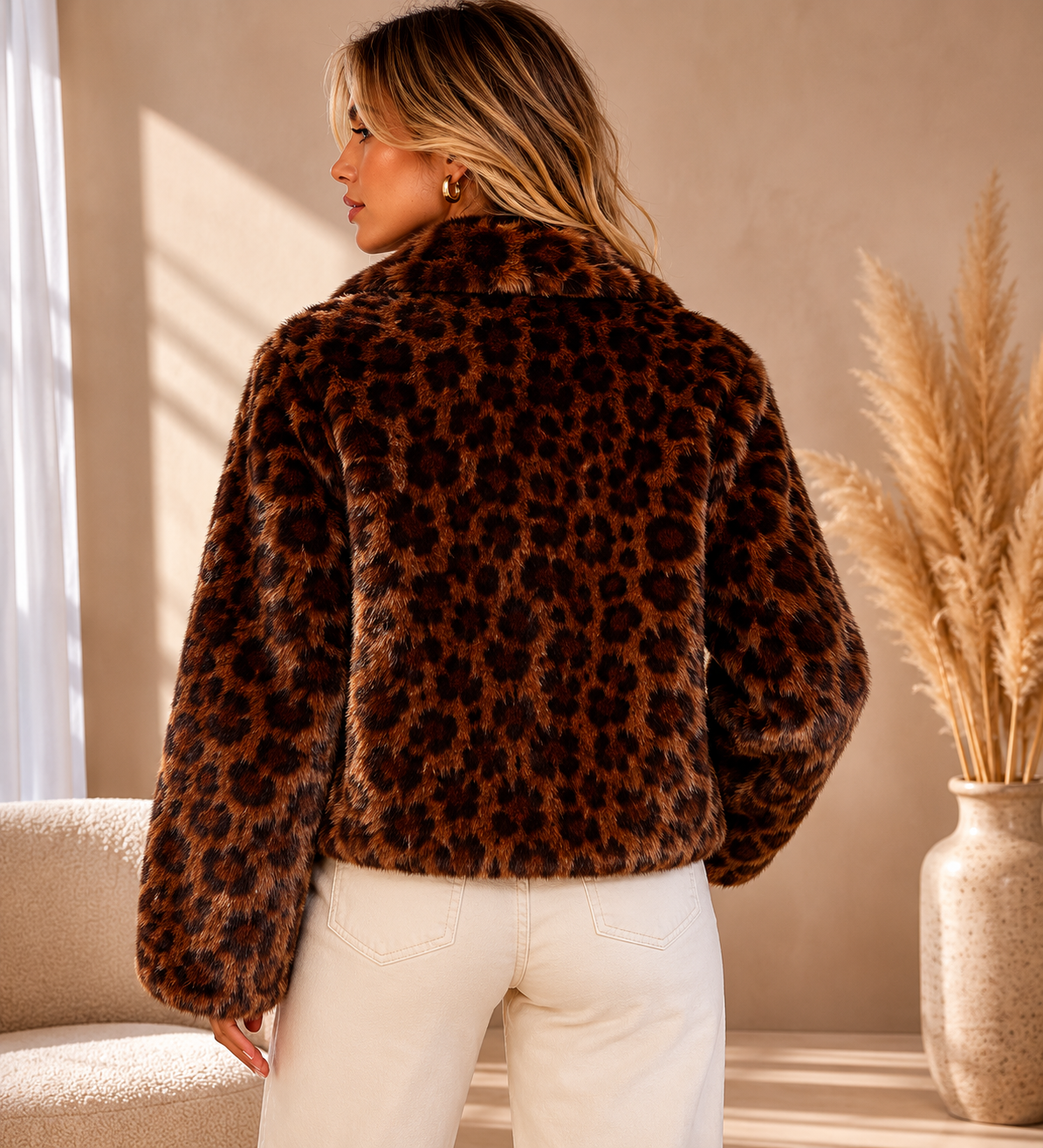 Lennon leopard faux fur