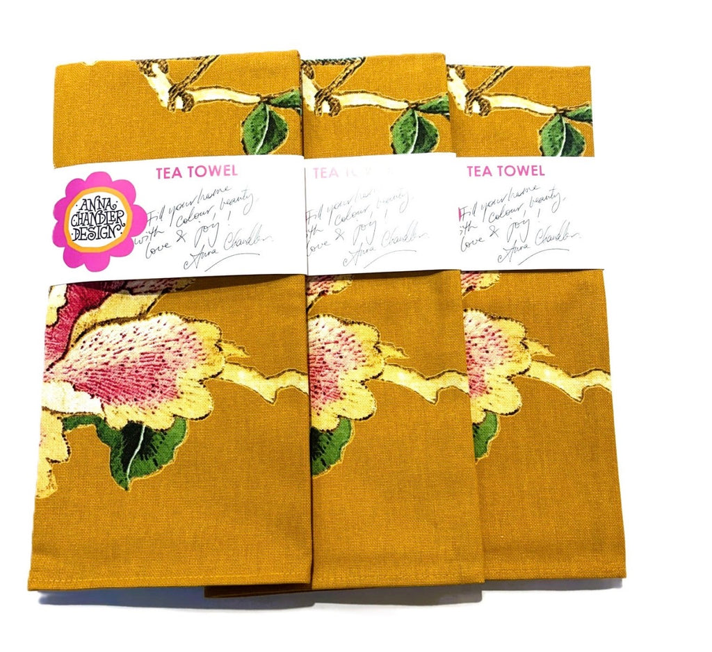 Tea Towel - Gold Chinoiserie
