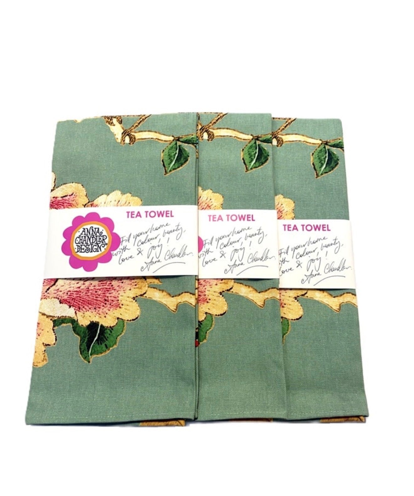 Tea Towel - Celadon Chinoiserie