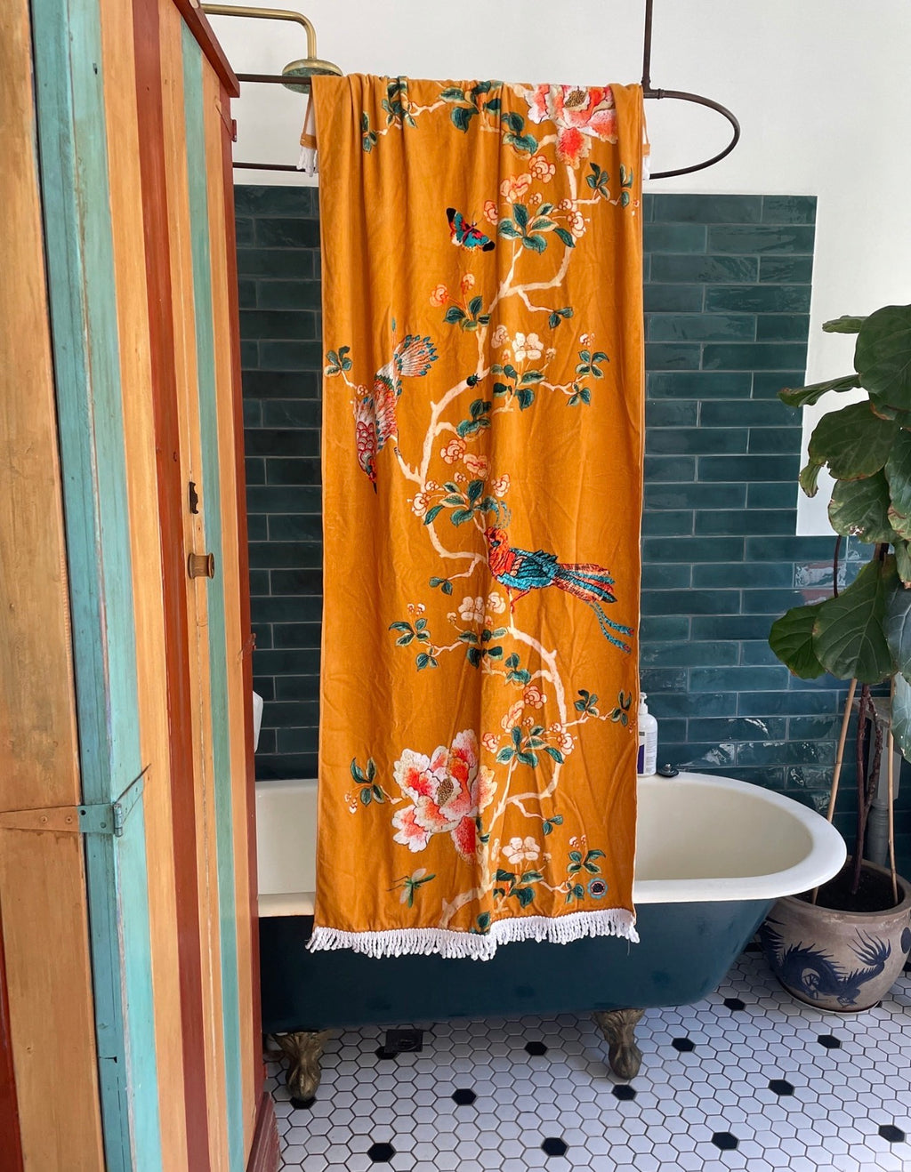 Beach Towel - Gold Chinoiserie