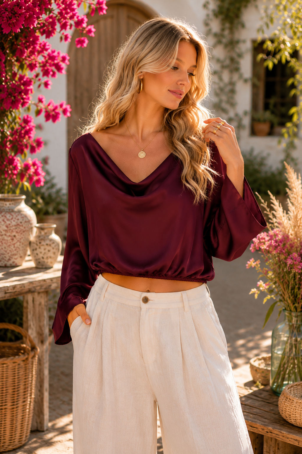 Wine Blouse