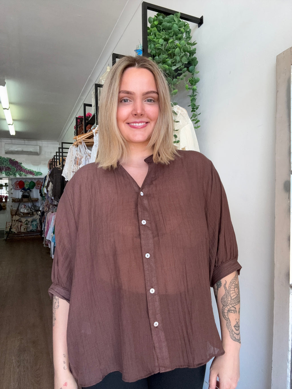 CKM blouse - Chocolate