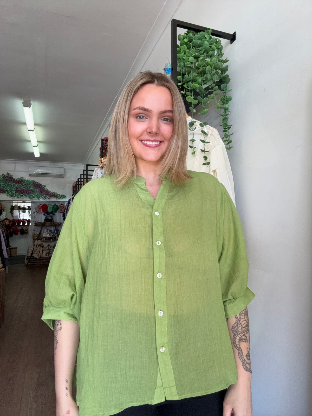 CKM blouse - Pistachio