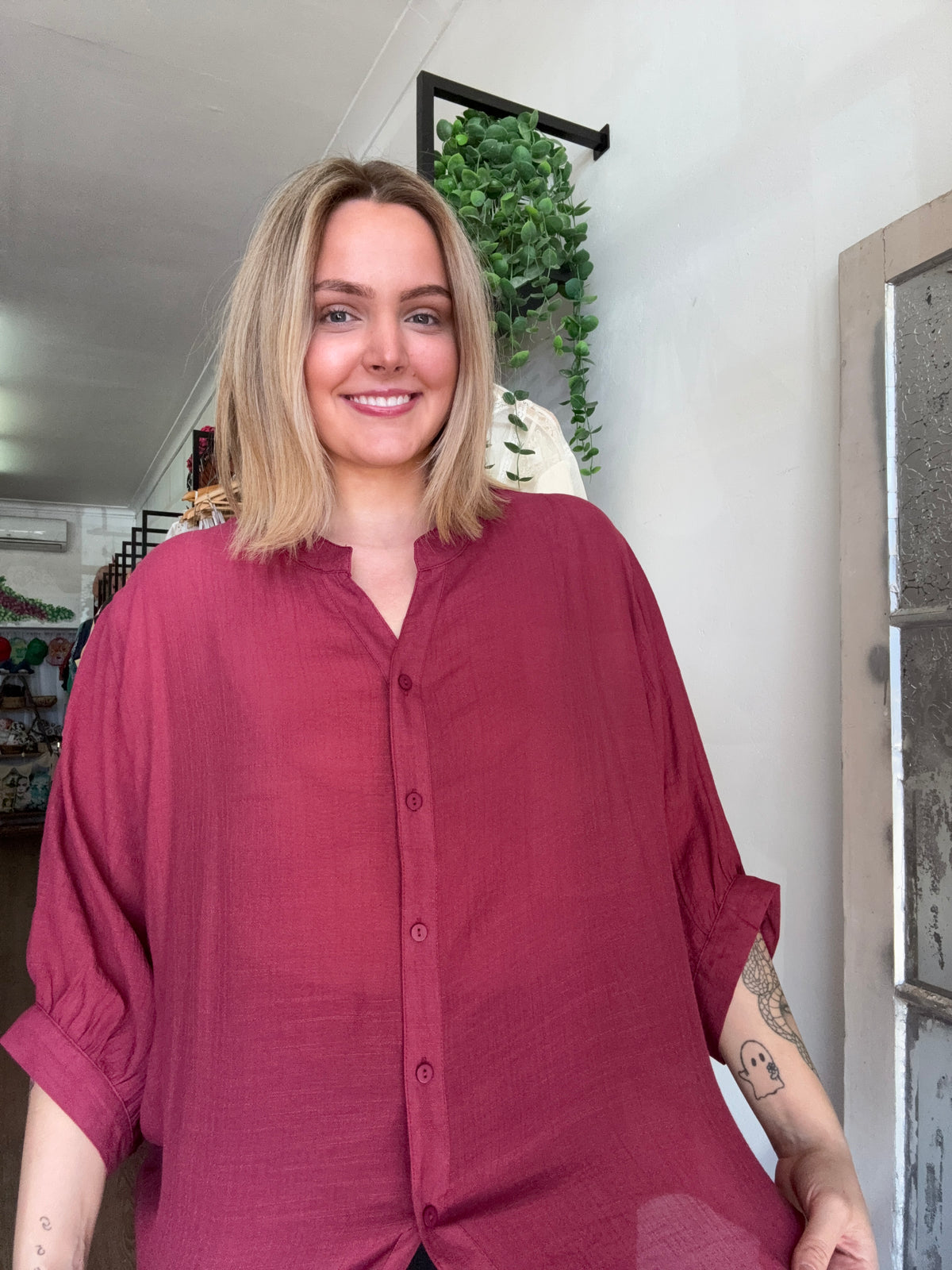 CKM blouse - Burgundy