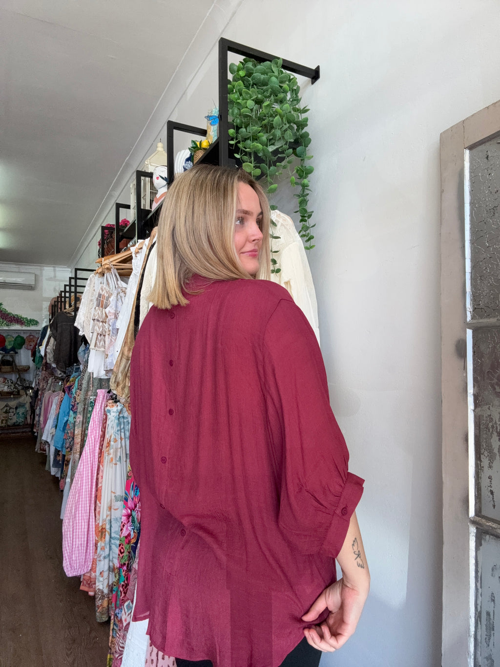 CKM blouse - Burgundy