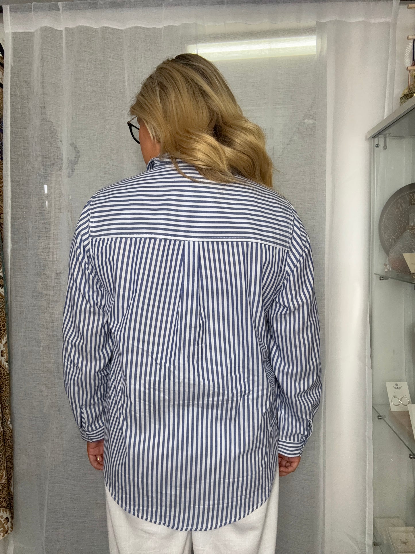 Navy Stripe - Button Up