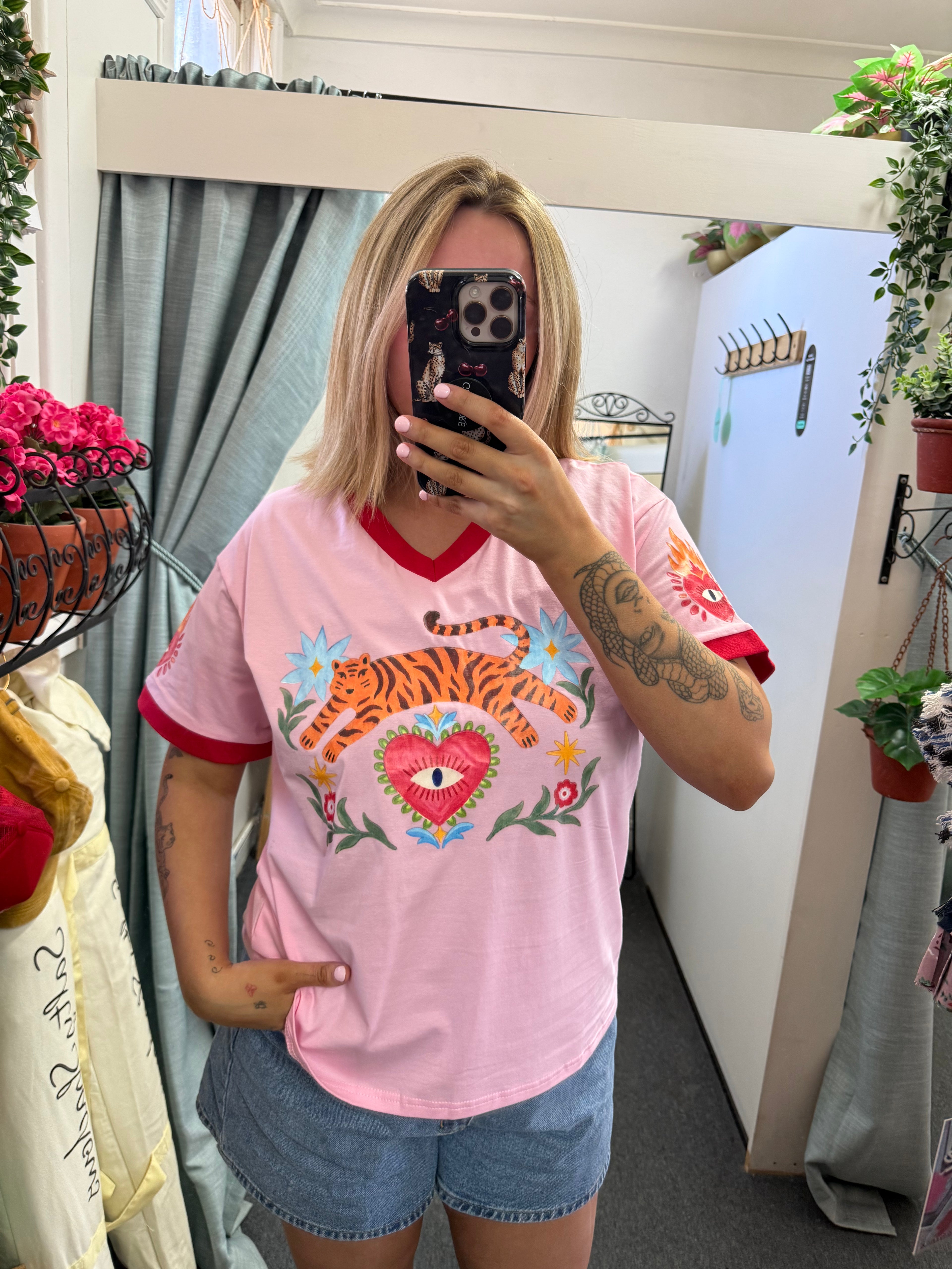 Tiger Eye Pink Tee - By Frankie