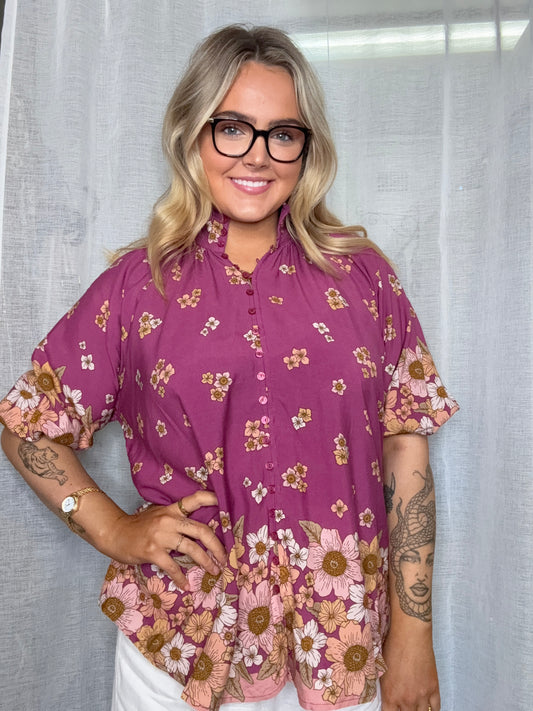 Arden Blouse - Bee Orchid